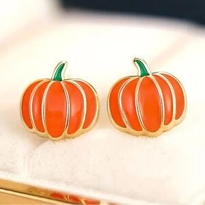 Pumpkin Orange and Gold Earrings